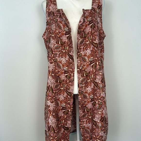 Garnet Hill Vale 100% Linen Tank Dress. Floral/Paisley Print. Size 12. - Picture 6 of 14